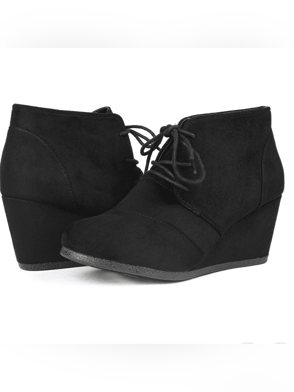 Wedge Heel Black Boot